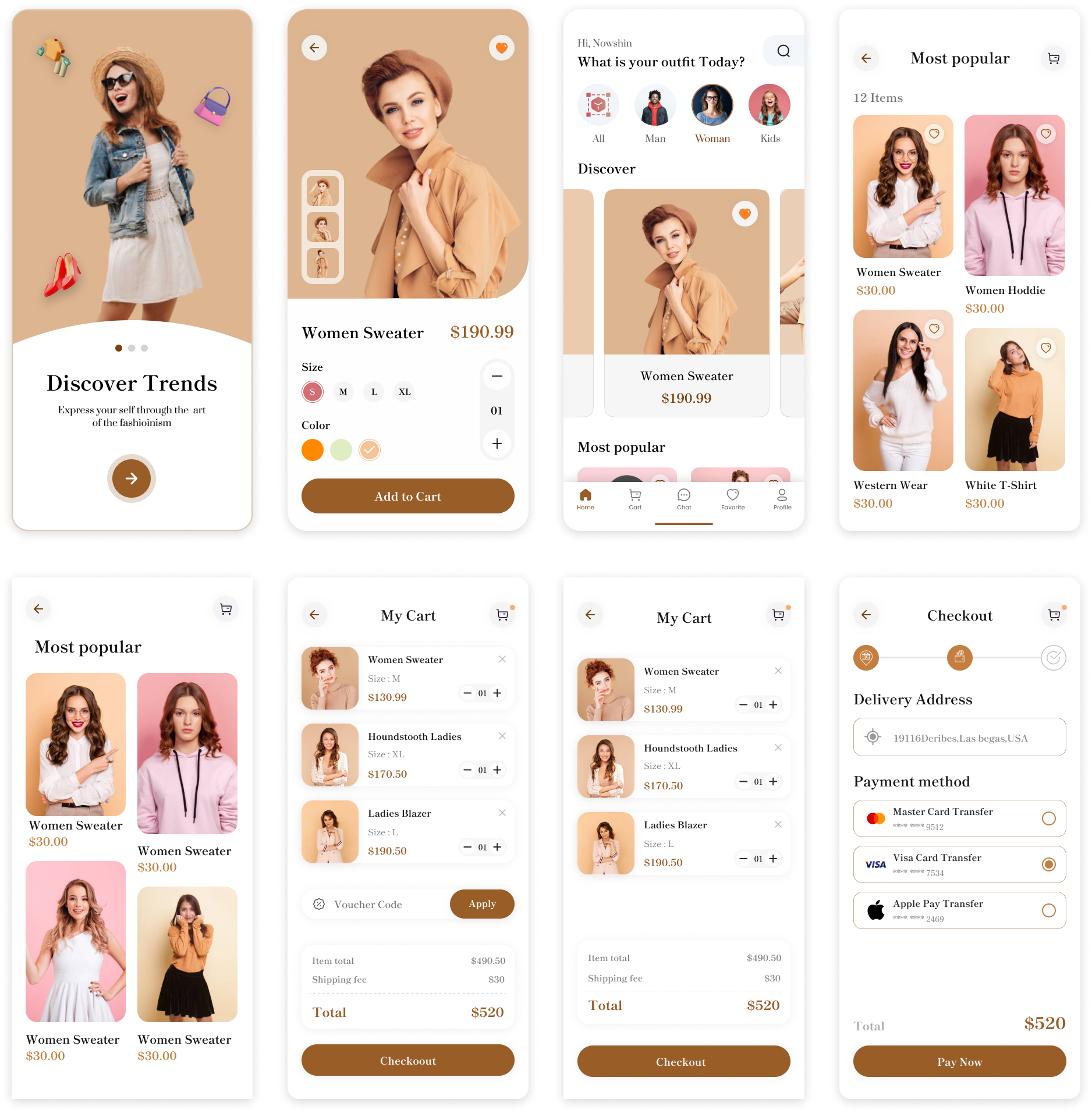 时装电商app ui：时尚潮流的时装电商应用，助您发现最新最热门的时尚单品 | 下载素材 figma格式-UI/UX-到位啦UI