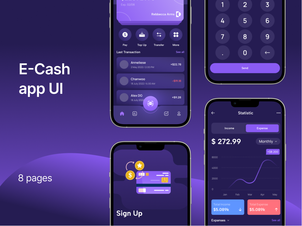 金融支付App UI设计素材下载 figma格式-UI/UX-到位啦UI