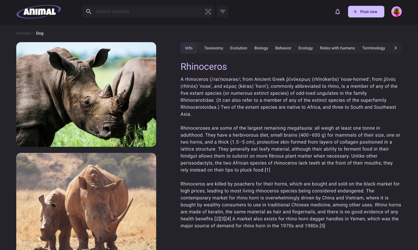 动物百科网站Web UI设计素材下载 figma格式-UI/UX-到位啦UI