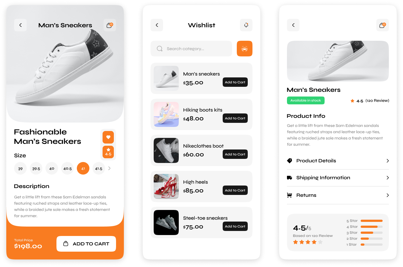 鞋类电商App UI素材下载 - 潮流时尚，简约设计 figma格式-UI/UX-到位啦UI