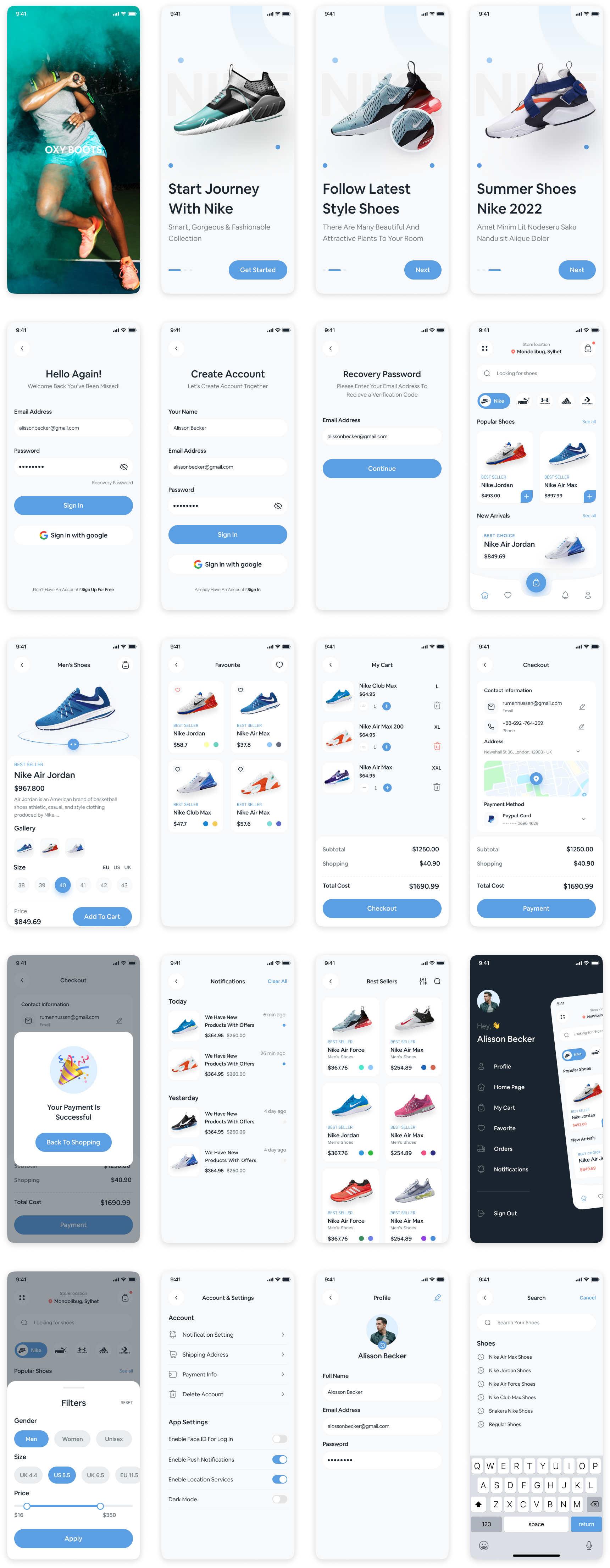 鞋类电商app UI设计素材下载 - 鞋类电商主题UI界面设计 figma格式-UI/UX-到位啦UI