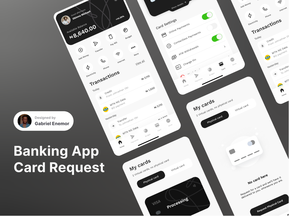 银行app UI - 安全、易于使用的银行应用UI设计 figma格式-UI/UX-到位啦UI