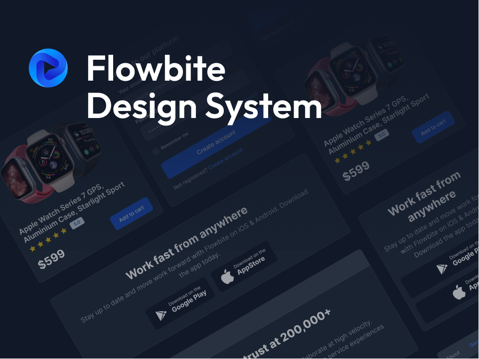 Flowbite Design System UI设计系统 - 全面且简单易用的UI设计系统 figma格式-UI/UX-到位啦UI
