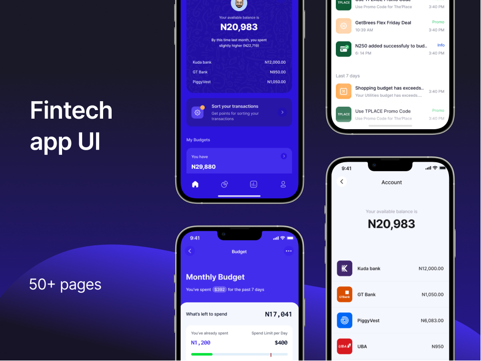 金融支付app UI: 现代化的金融支付app UI设计，为用户提供更好的支付体验 figma格式-UI/UX-到位啦UI