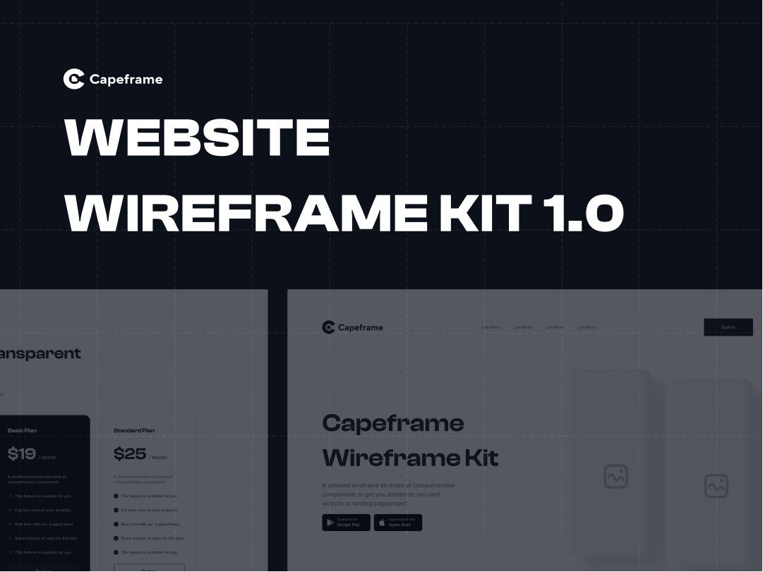 Capeframe: 网页线框图原型设计工具包，快速设计网页原型 figma格式-UI/UX-到位啦UI