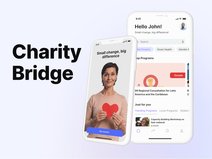慈善公益app: 善心助力的慈善公益app UI设计 figma格式-UI/UX-到位啦UI