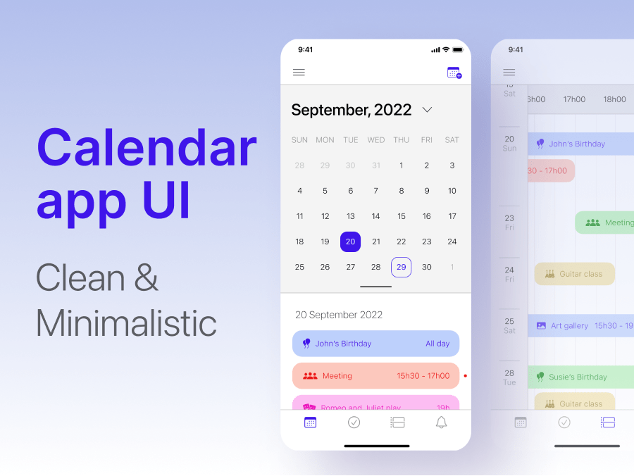日历日程管理App UI设计 - 便捷高效的日历日程管理App UI素材下载 figma格式-UI/UX-到位啦UI