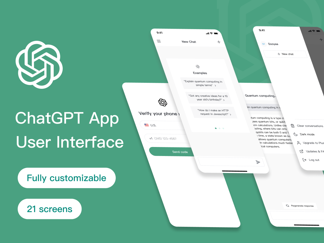 ChatGPT App UI，全新的人机交互设计，体验更加流畅！ figma格式-UI/UX-到位啦UI