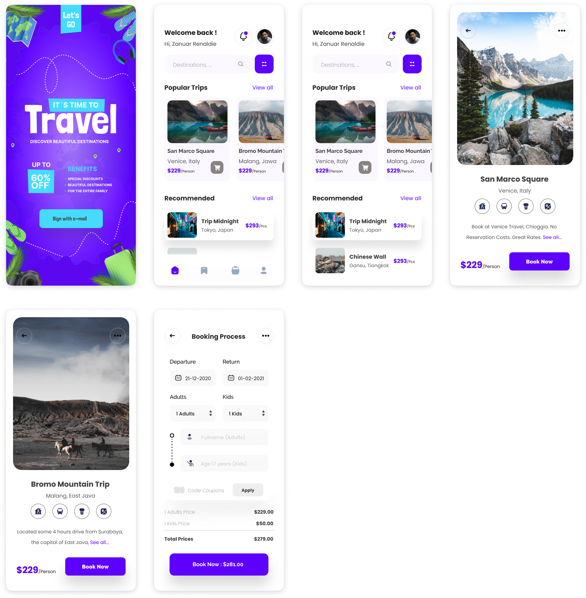 Travelogue App UI素材下载：为您的旅游应用注入舒适的设计感 figma格式-UI/UX-到位啦UI