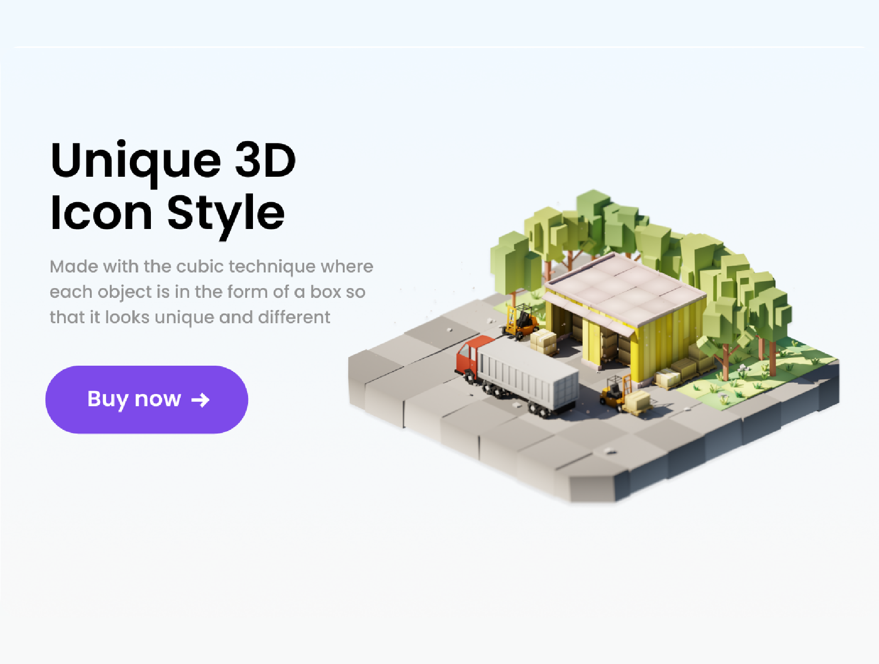 Warehouse-仓库3D图标模型 Warehouse 3D Illustration-3D/图标-到位啦UI