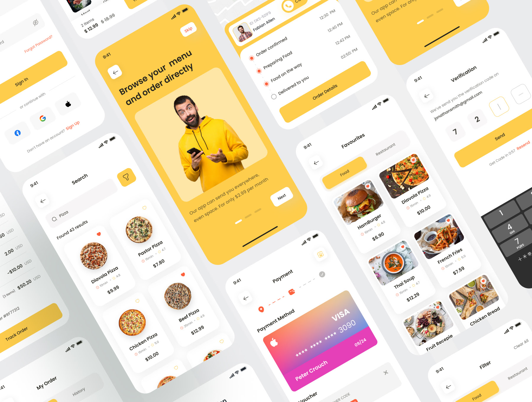 Fodies-食品配送手机应用程序UI套件 Fodies - Food Delivery App UI Kit-UI/UX-到位啦UI