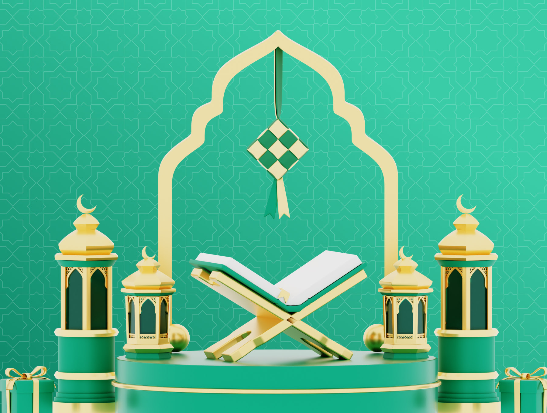 斋月节3D插图文件套装 Ramadan Kareem 3D Illustration-插画-到位啦UI
