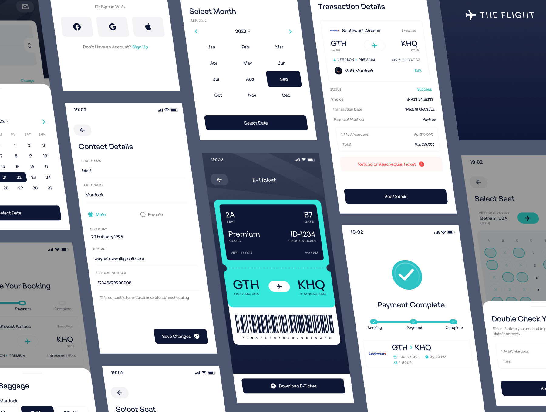 The Flight - 航班机票预订应用UI设计工具包 The Flight - Flight Booking App UI Kits-UI/UX-到位啦UI