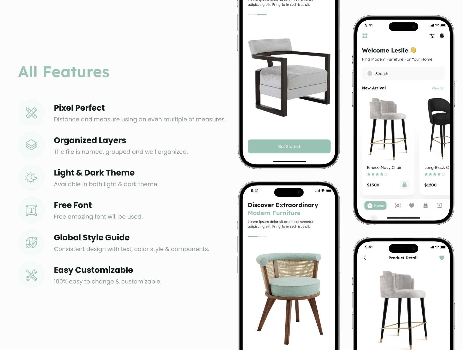 Melta - 电商家具应用程序UI套件 Melta - Ecommerce Furniture App UI Kit-UI/UX-到位啦UI