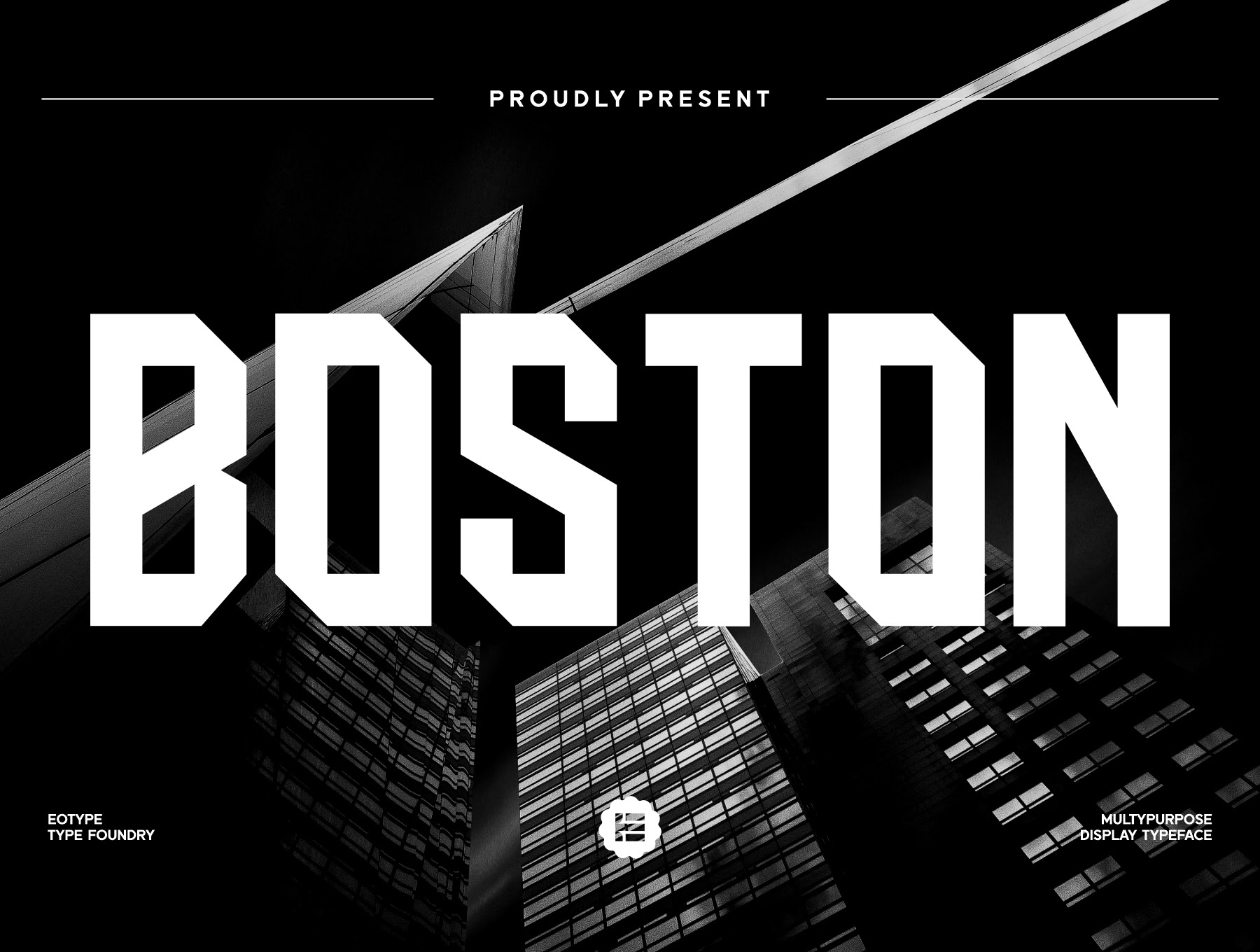Boston - 现代几何字体 Boston - Dispaly Typeface-字体-到位啦UI