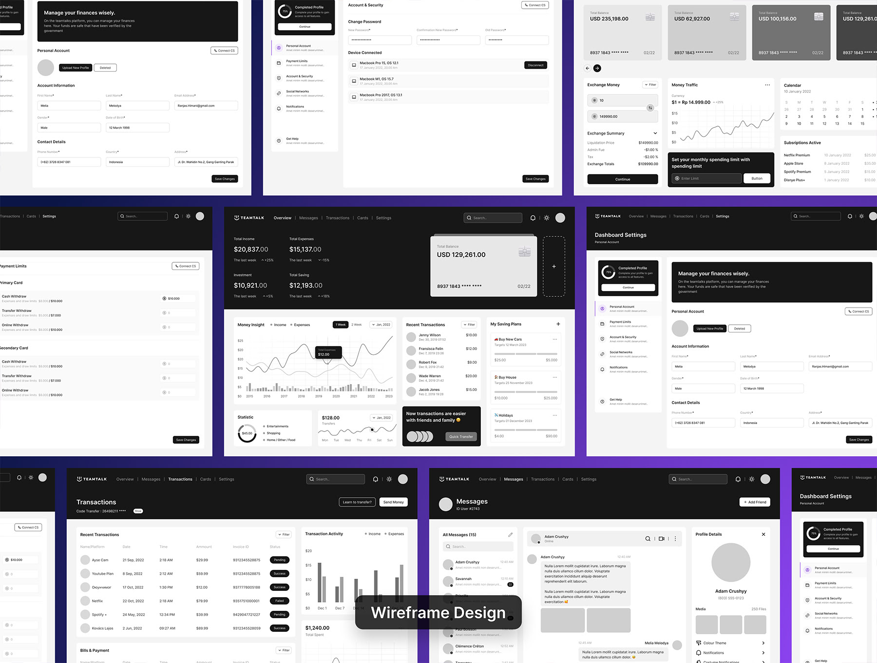 Teamtalk-数字银行仪表板Ui套件 Teamtalk - Digital Banking Dashboard Ui Kit-UI/UX-到位啦UI