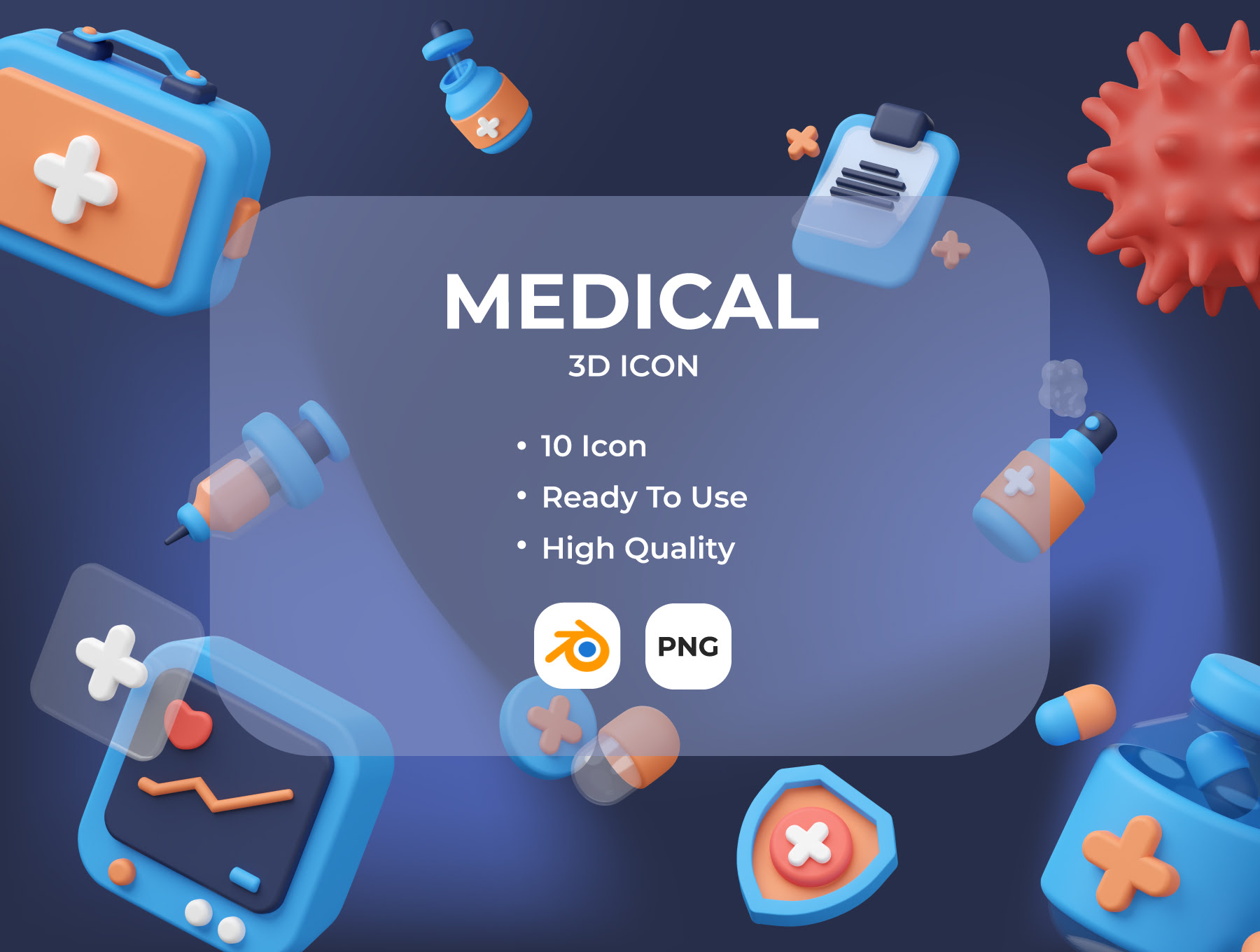 医疗3D图标套装 Medical 3D Illustration set-3D/图标-到位啦UI
