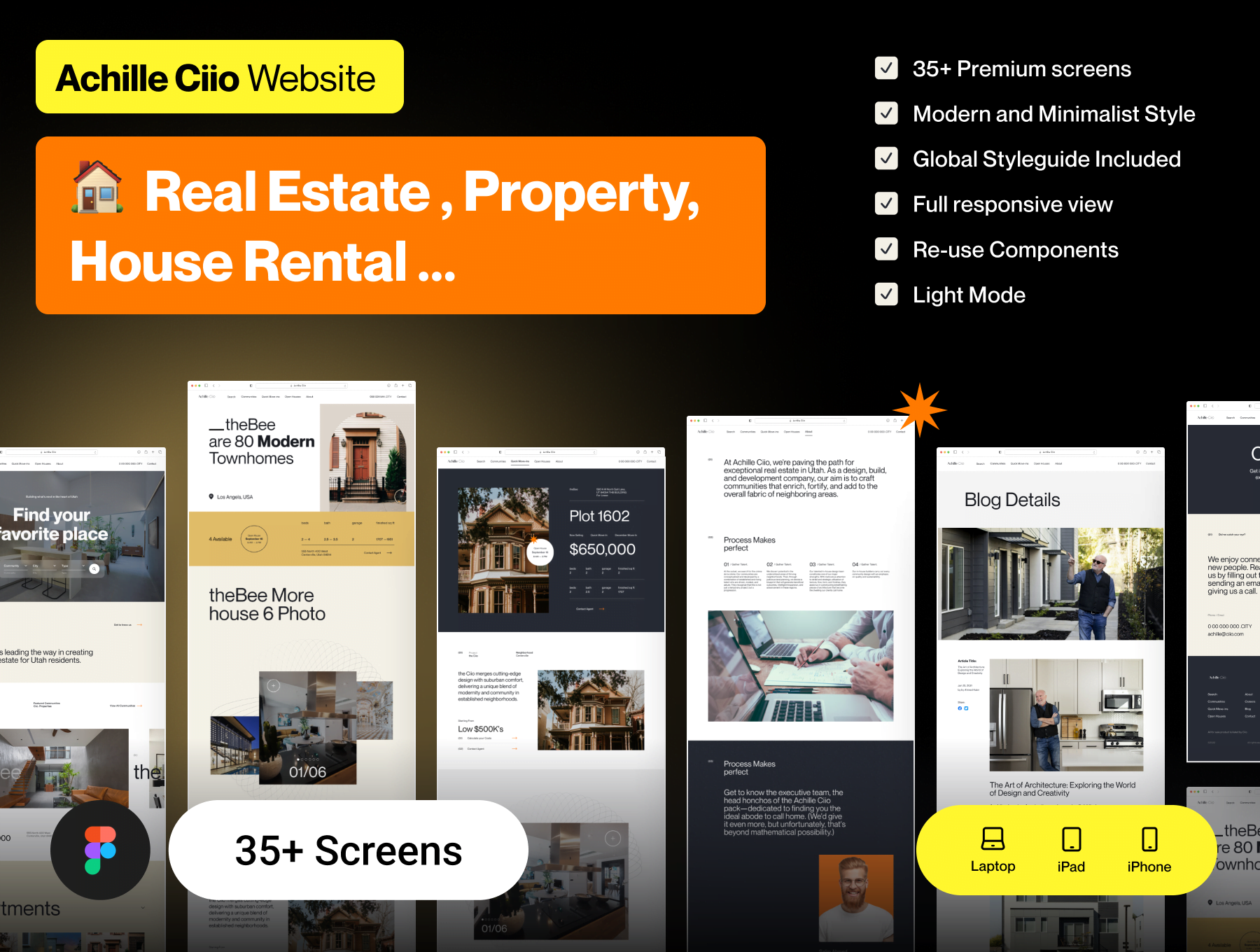Achille Ciio - 房地产网站模板 Achille Ciio - Real Estate Web Templates-UI/UX-到位啦UI