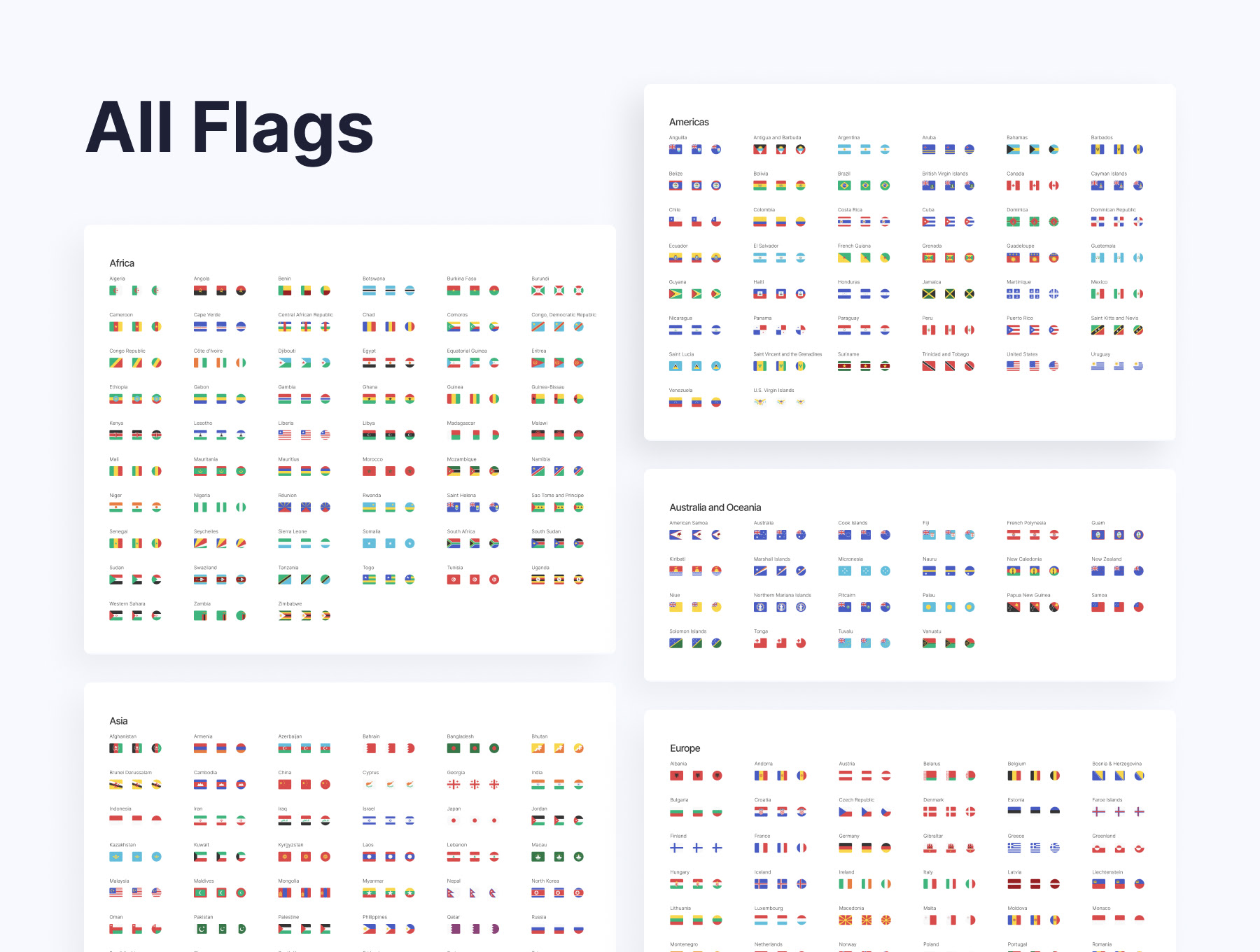 Mundo - 678款不同国家国旗矢量图标 Premium Flags Icon Set-3D/图标-到位啦UI
