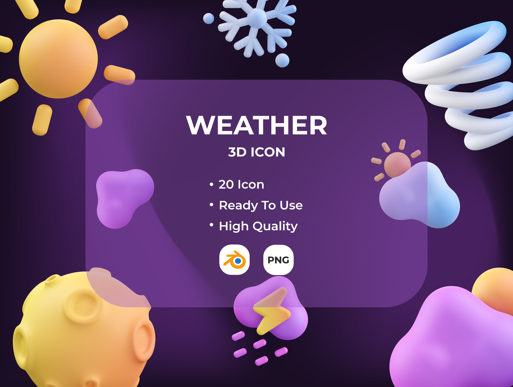 天气3D图标 Weather 3D Icon-3D/图标-到位啦UI