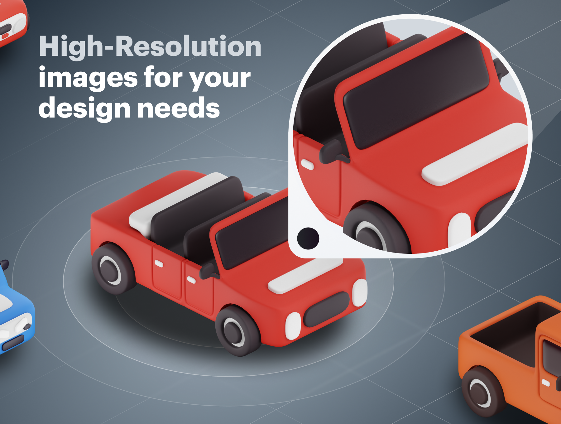 Carly - 汽车和交通工具3D图标套装 Carly - Car & Vehicle 3D Icon Set-3D/图标-到位啦UI
