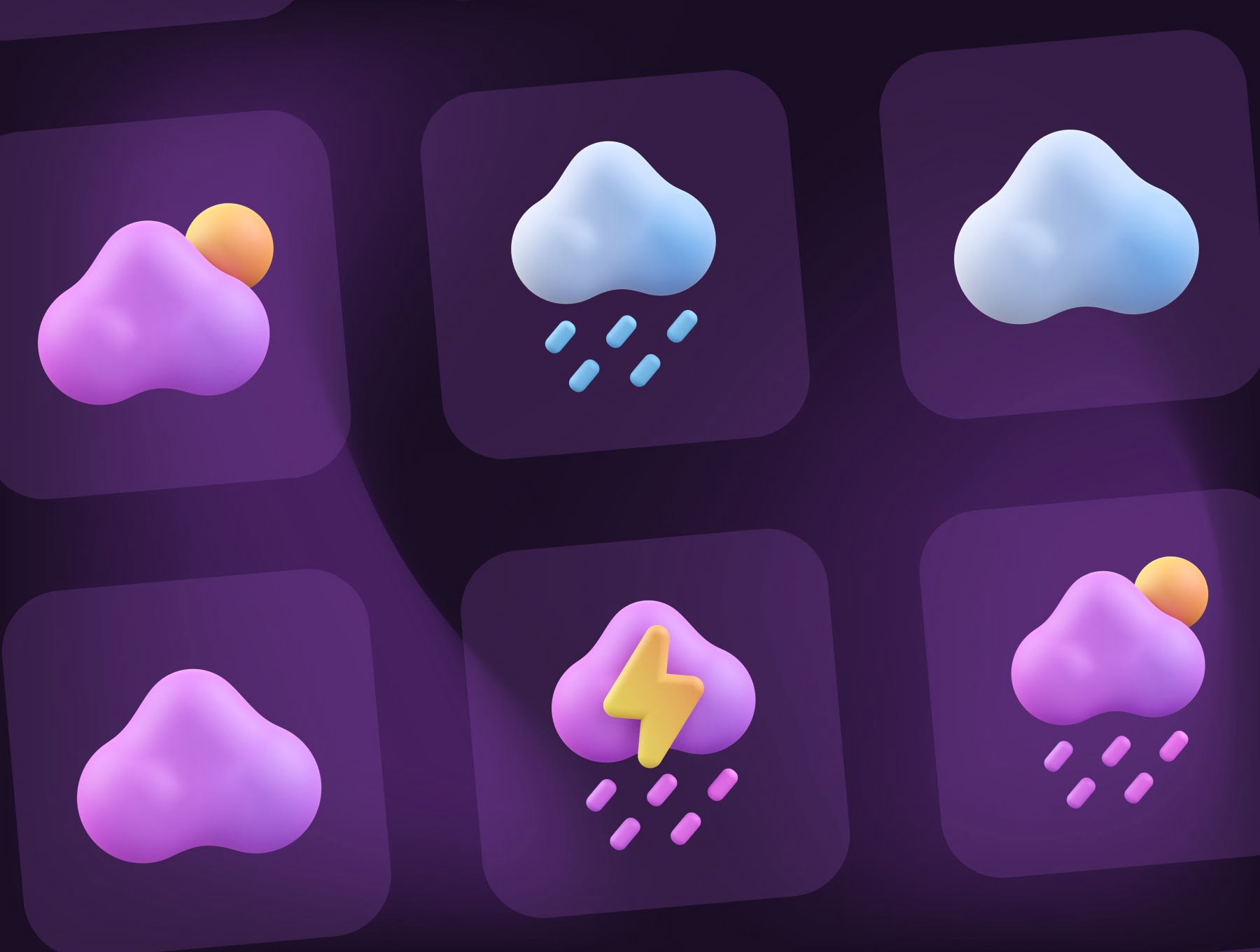 天气3D图标 Weather 3D Icon-3D/图标-到位啦UI